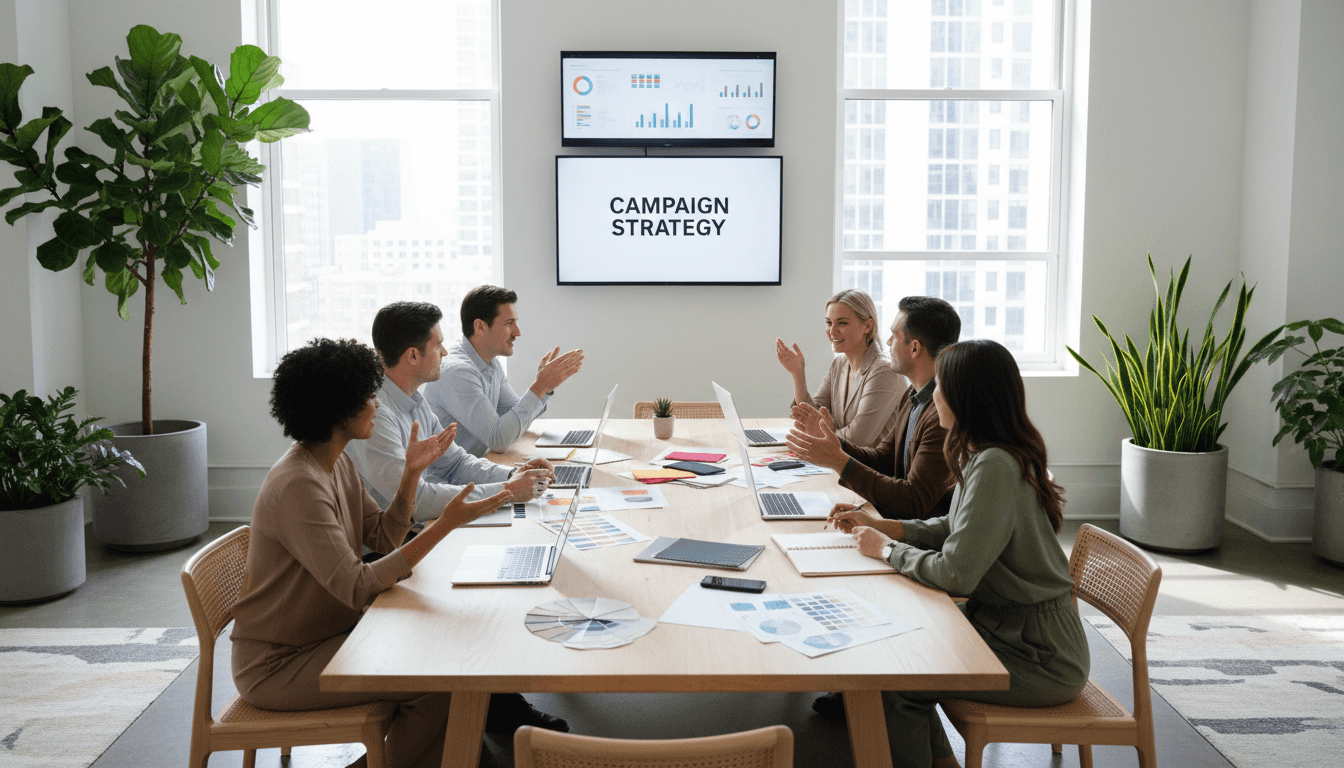 84 West Group team working on marketing strategy